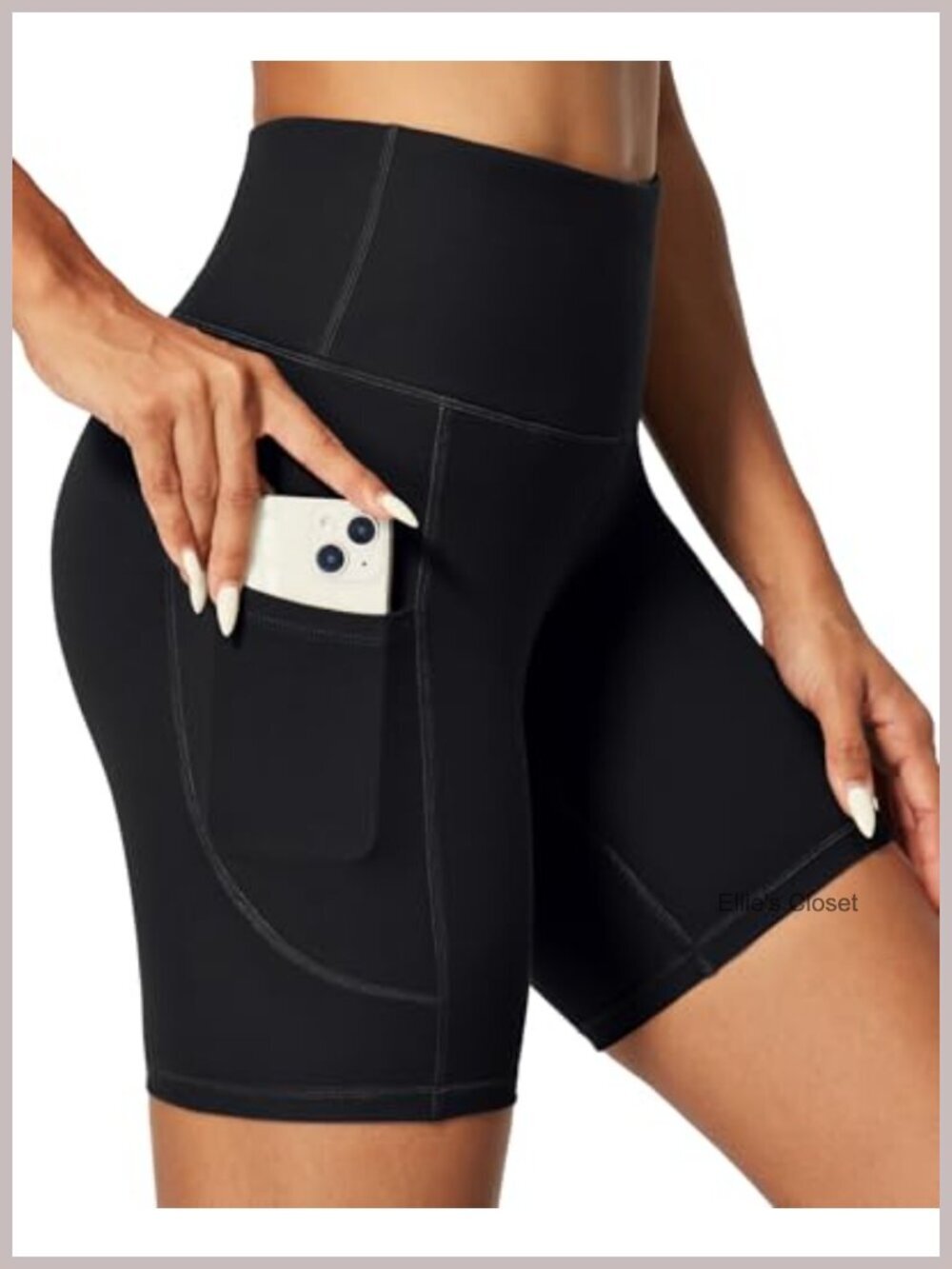 Biker Shorts 6" Tummy Control High Waisted Workout Shorts with Pockets